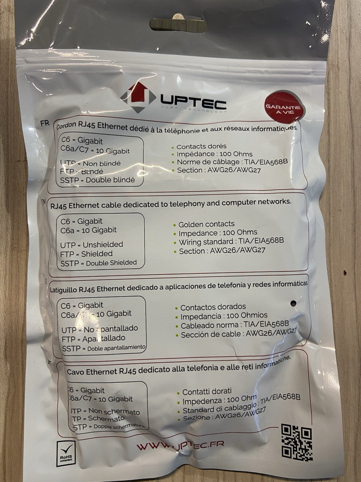 Cordon RJ45 uptec neuf