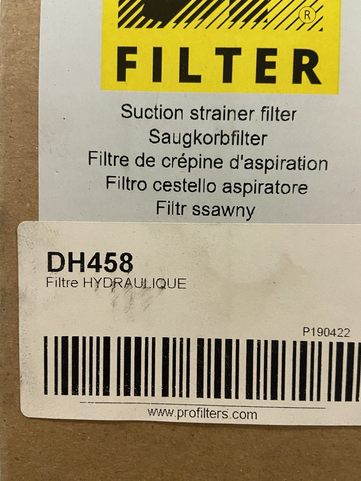 Filtre hydraulique DH 458