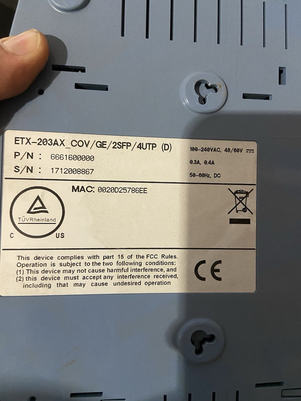 Switch RAD ETX-203AX dispositif de démarcation Ethernet