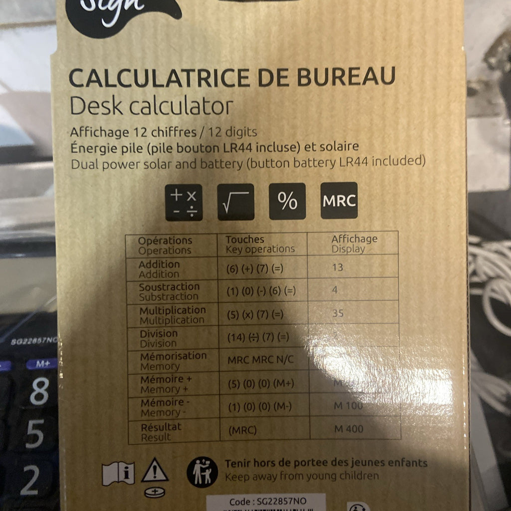 Calculatrice De Bureau 20Mm Sign
